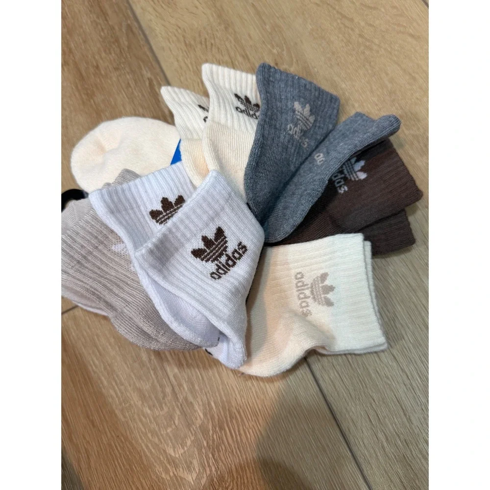 Adidas Originals Trefoil Quarter Socks 6 Pair Pack Youth Medium‎ 2Y-5Y Neutral